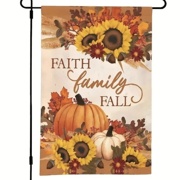Other - "faith family fall" garden flag, sunflowers pumpkins leaves